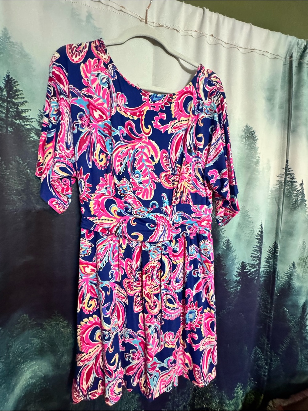 Lilly Pulitzer Navy Pink Paisley Midi romper